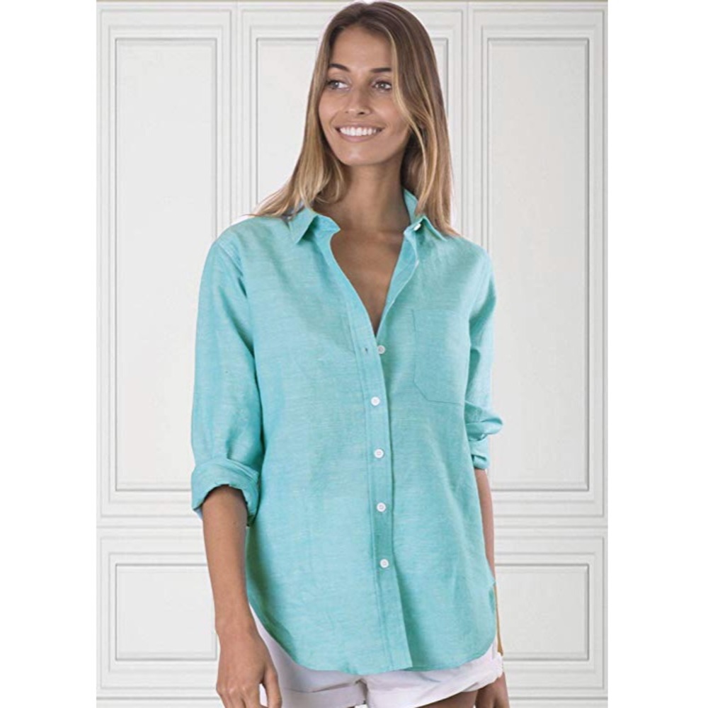 Motherhood Light Blue Button Down Blouse